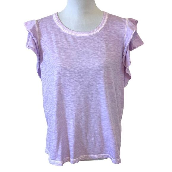 Veronica Beard Tops - Veronica Beard Akeela Flutter Sleeve T-shirt Heathered Lavender Size Large